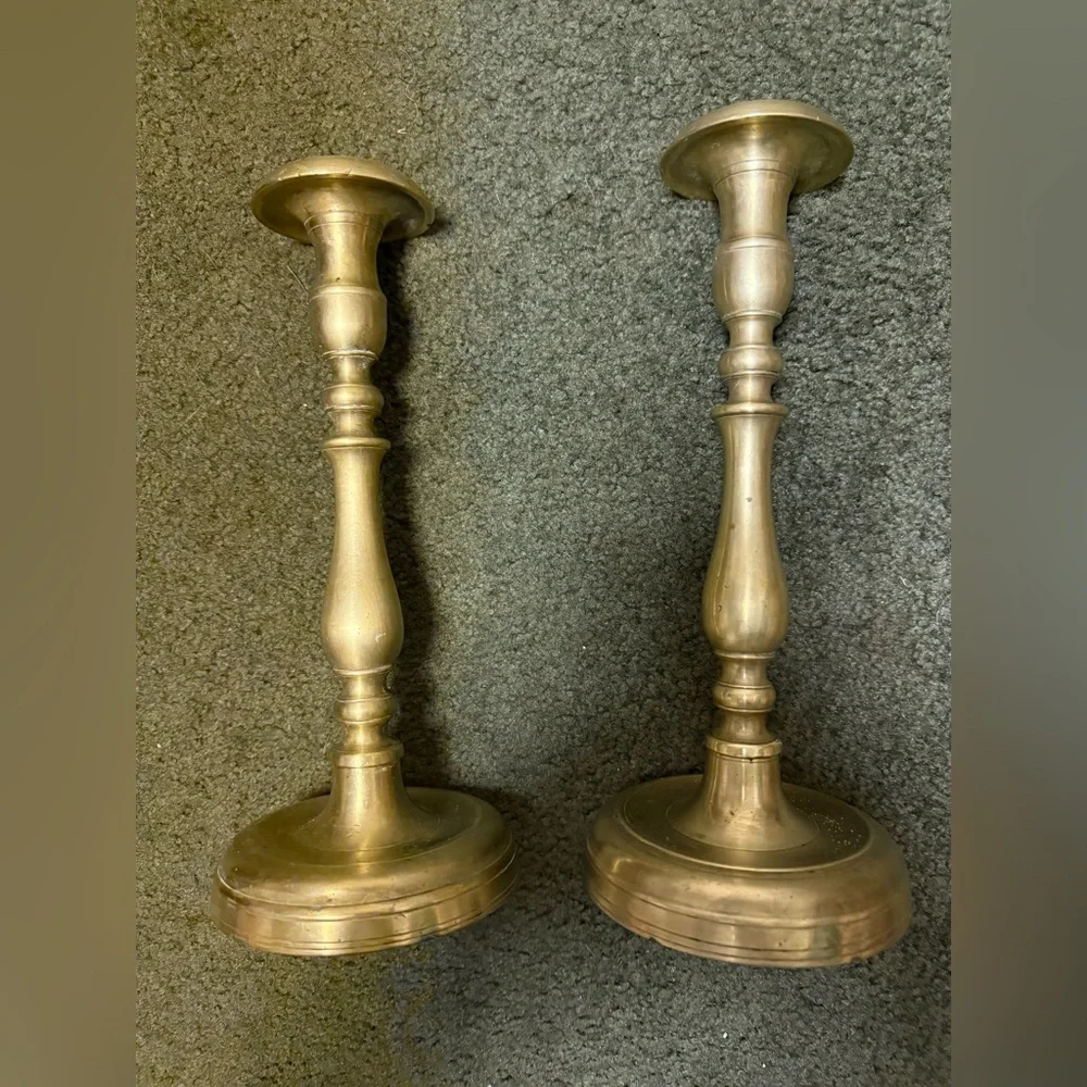 Antique Solid Brass Candle Sticks/Holders